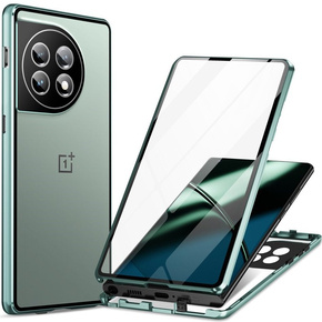 Etui do OnePlus 11 5G, Magnetic Dual Glass, zielone
