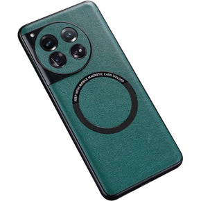 Etui do OnePlus 12 5G, Leather Hybrid MagSafe, zielone