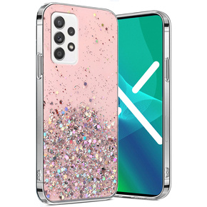 Etui do Samsung Galaxy A52 / A52s, Glittery, różowe