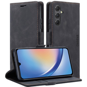 Etui do Samsung Galaxy A55, ERBORD Vintage portfel z klapką, czarne