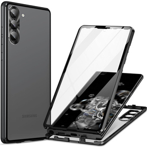 Etui do Samsung Galaxy S23, Magnetic Dual Glass, czarne