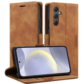 Etui do Samsung Galaxy S24+ Plus, ERBORD Vintage portfel z klapką, brązowe