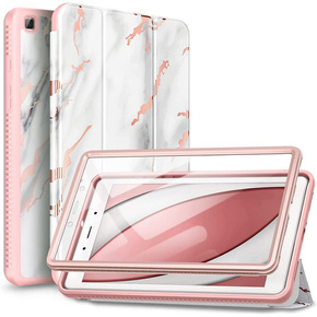 Etui do Samsung Galaxy Tab A 8.0, Suritch Full Body Basic Marble, różowe