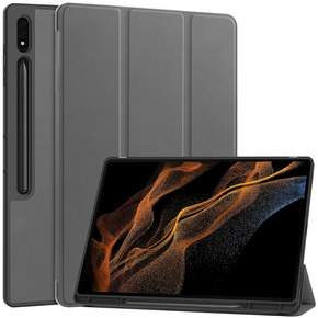 Etui do Samsung Galaxy Tab S10 Ultra, Smartcase z miejscem na rysik, szare