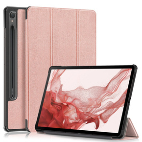 Etui do Samsung Galaxy Tab S9, Smartcase z miejscem na rysik, różowe rose gold