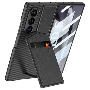 Etui do Samsung Galaxy Z Fold6 5G, GKK Card Holder Kickstand, czarne