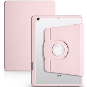 Etui do iPad 10.2 2019 / 2020 / 2021, z miejscem na rysik, Obrotowe 360°, Różowe