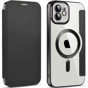 Etui do iPhone 11, FlipMag Secure portfel z klapką RFID, do MagSafe, czarne