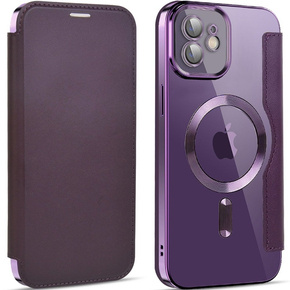 Etui do iPhone 11, FlipMag Secure portfel z klapką RFID, do MagSafe, fioletowe
