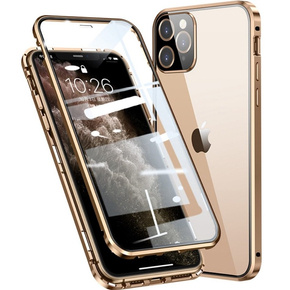 Etui do iPhone 11 Pro, Magnetic Dual Glass, złote