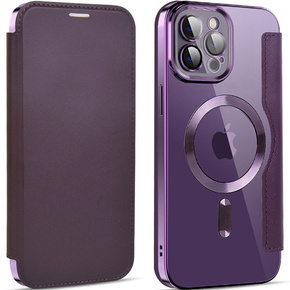 Etui do iPhone 11 Pro Max, FlipMag Secure portfel z klapką RFID, do MagSafe, fioletowe