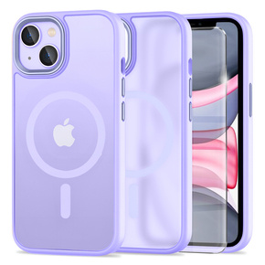 Etui do iPhone 11, do MagSafe, ERBORD Matt Case, fioletowy + Szkło na ekran