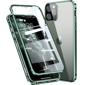 Etui do iPhone 12 Pro, Magnetic Dual Glass, zielone