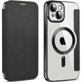 Etui do iPhone 13, FlipMag Secure portfel z klapką RFID, do MagSafe, czarne