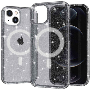 Etui do iPhone 14, Dropproof MagSafe Glitter, czarne