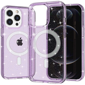 Etui do iPhone 14 Pro Max, Dropproof MagSafe Glitter, fioletowe