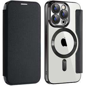 Etui do iPhone 15 Pro Max, FlipMag Secure portfel z klapką RFID, do MagSafe, czarne