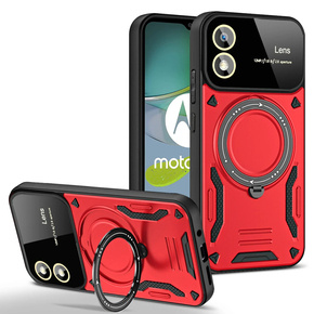 Etui pancerne do Motorola Moto G24 / G24 Power / G04, Magnetic Ring, czerwone