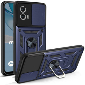 Etui pancerne do Motorola Moto G53 5G, CamShield Slide, niebieskie