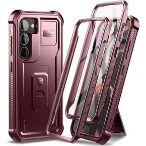 Etui pancerne do Samsung Galaxy S23 Plus, Dexnor Full Body (Two Frames), czerwone