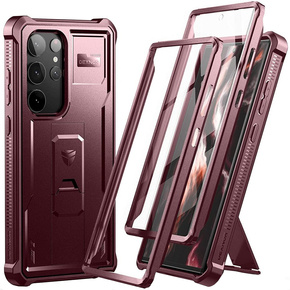 Etui pancerne do Samsung Galaxy S23 Ultra, Dexnor Full Body (Two Frames), czerwone