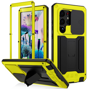Etui pancerne do Samsung Galaxy S23 Ultra, R-JUST CamShield Slide, żółte
