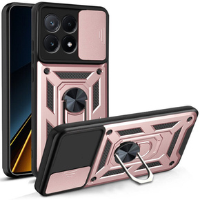 Etui pancerne do Xiaomi Poco X6 Pro 5G, CamShield Slide, różowe rose gold