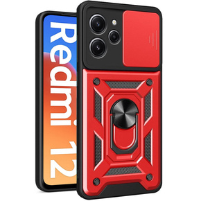 Etui pancerne do Xiaomi Redmi 12, CamShield Slide, czerwone