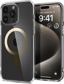 Etui z MagSafe Spigen do iPhone 15 Pro, Ultra Hybrid, Złoty
