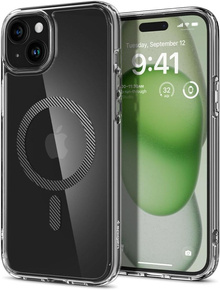 Etui z MagSafe Spigen do iPhone 15, Ultra Hybrid, Przezroczyste