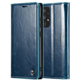 Etui z klapką CASEME do Samsung Galaxy A33 5G, Waxy Textured, niebieskie