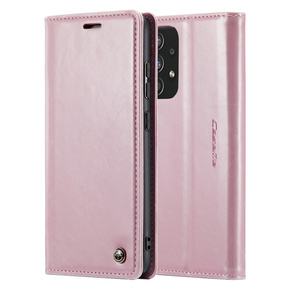 Etui z klapką CASEME do Samsung Galaxy A33 5G, Waxy Textured, różowe