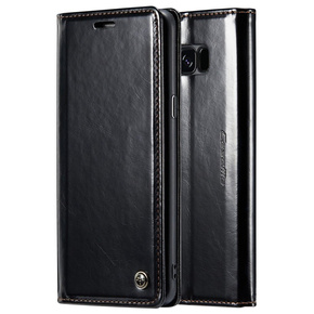 Etui z klapką CASEME do Samsung Galaxy S8+ Plus, Waxy Textured, czarne