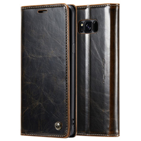 Etui z klapką CASEME do Samsung Galaxy S8, Waxy Textured, kawowe