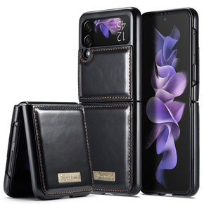 Etui z klapką CASEME do Samsung Galaxy Z Flip 3, Waxy Textured, czarne
