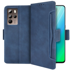 Etui z klapką do HTC U23 Pro, Card Slot, granatowe