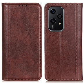 Etui z klapką do Honor 200 Lite, Split Leather, brązowe