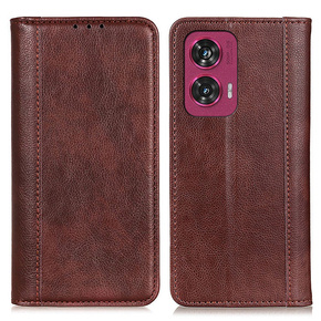 Etui z klapką do Motorola Edge 50 Fusion 5G, Split Leather, brązowe