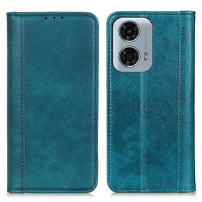 Etui z klapką do Motorola Moto G04 / G24 / G24 Power, Split Leather, zielone