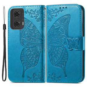 Etui z klapką do Motorola Moto G24 / G24 Power / G04, Butterfly, niebieskie