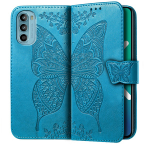 Etui z klapką do Motorola Moto G52 / G82 5G, Butterfly, niebieskie