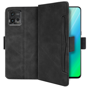 Etui z klapką do Motorola Moto G72 4G, Card Slot, czarne