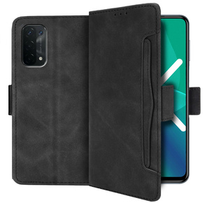 Etui z klapką do OPPO A54 5G / A74 5G / A93 5G, Card Slot, czarne