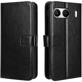 Etui z klapką do OnePlus Nord 4, Crazy Horse Wallet, czarne