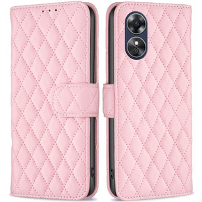 Etui z klapką do Oppo A17, Wallet, BINFEN COLOR, różowe