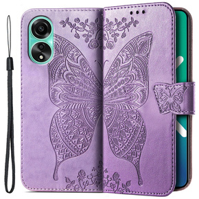 Etui z klapką do Oppo A38 4G / Oppo A18 4G, Butterfly, fioletowe