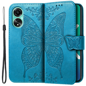 Etui z klapką do Oppo A38 4G / Oppo A18 4G, Butterfly, niebieskie