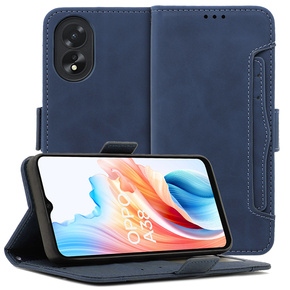 Etui z klapką do Oppo A38 4G / Oppo A18 4G, Card Slot, niebieskie