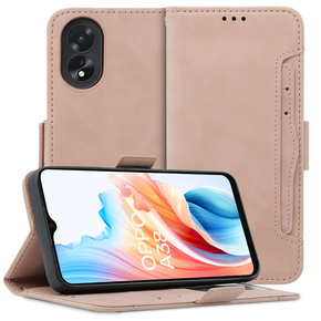 Etui z klapką do Oppo A38 4G / Oppo A18 4G, Card Slot, różowe