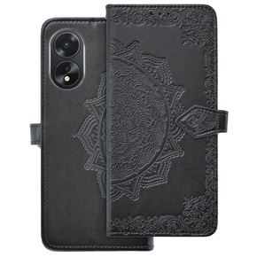 Etui z klapką do Oppo A38 4G / Oppo A18 4G, Mandala, czarne